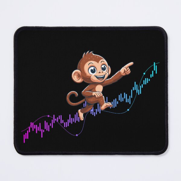 Item preview, a cute monkey marches up the chart designed and sold by CryptoFunMerch.
