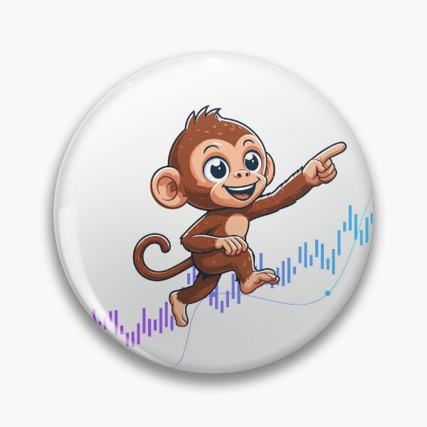 Item preview, a cute monkey marches up the chart designed and sold by CryptoFunMerch.