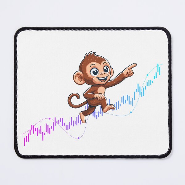 Item preview, a cute monkey marches up the chart designed and sold by CryptoFunMerch.