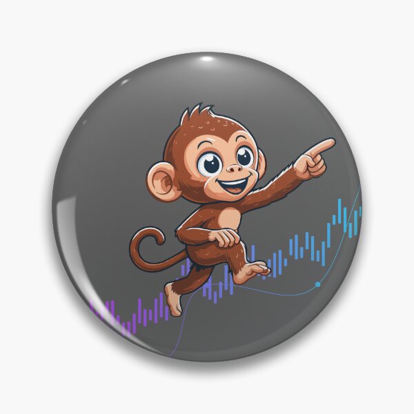 Item preview, a cute monkey marches up the chart designed and sold by CryptoFunMerch.