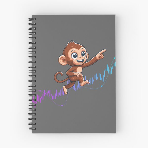 Item preview, a cute monkey marches up the chart designed and sold by CryptoFunMerch.