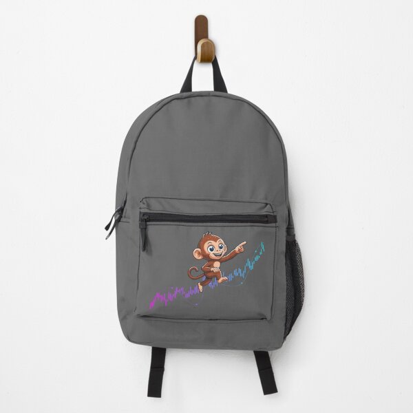 Item preview, a cute monkey marches up the chart designed and sold by CryptoFunMerch.