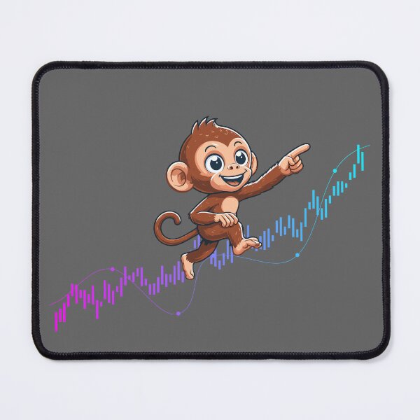 Item preview, a cute monkey marches up the chart designed and sold by CryptoFunMerch.