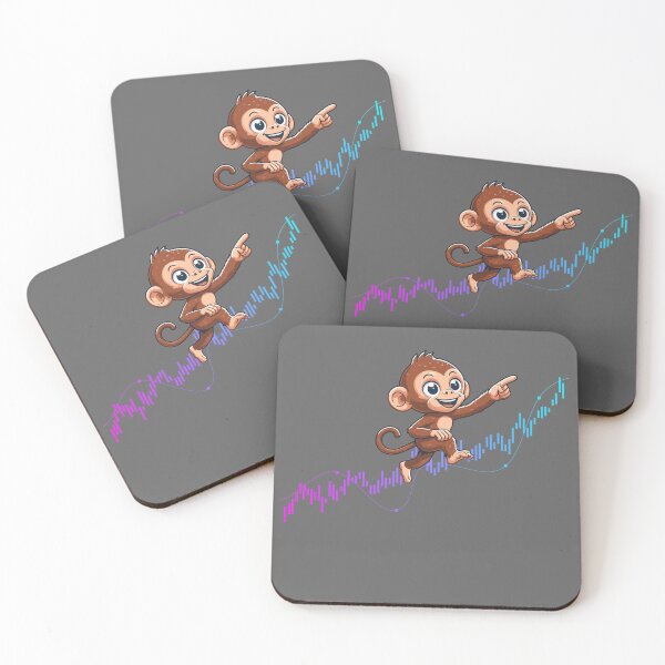 Item preview, a cute monkey marches up the chart designed and sold by CryptoFunMerch.
