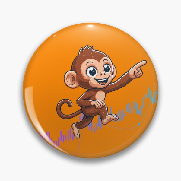 Item preview, a cute monkey marches up the chart designed and sold by CryptoFunMerch.