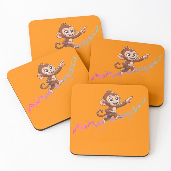 Item preview, a cute monkey marches up the chart designed and sold by CryptoFunMerch.
