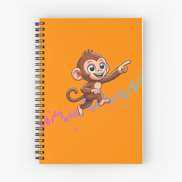 Item preview, a cute monkey marches up the chart designed and sold by CryptoFunMerch.