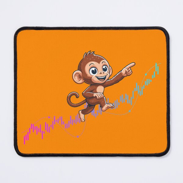 Item preview, a cute monkey marches up the chart designed and sold by CryptoFunMerch.