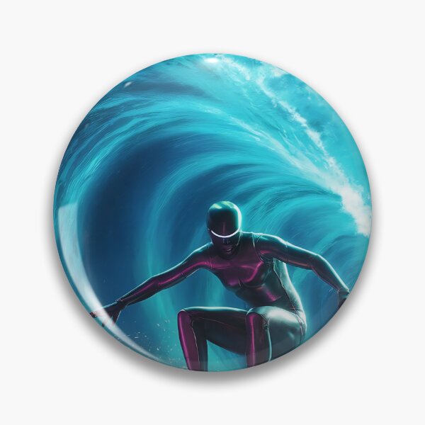 Item preview, Space Surfer with black and blue surface waves designed and sold by DunuStore.