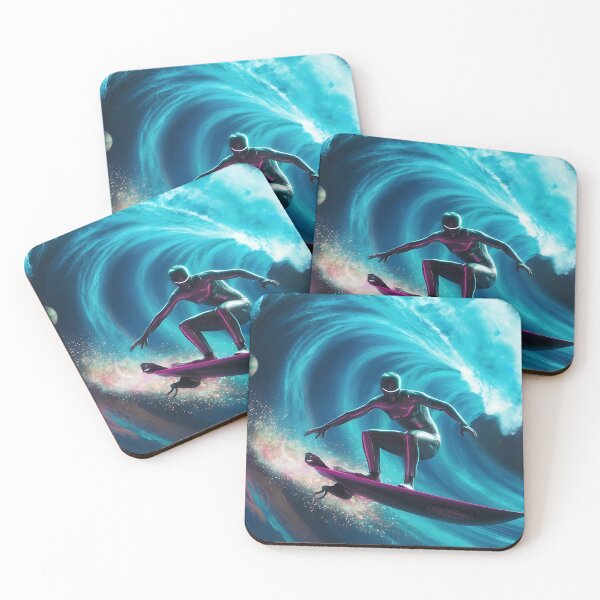 Item preview, Space Surfer with black and blue surface waves designed and sold by DunuStore.