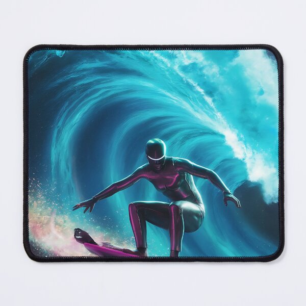 Item preview, Space Surfer with black and blue surface waves designed and sold by DunuStore.
