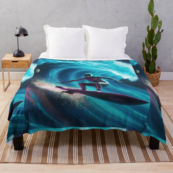 Item preview, Space Surfer with black and blue surface waves designed and sold by DunuStore.