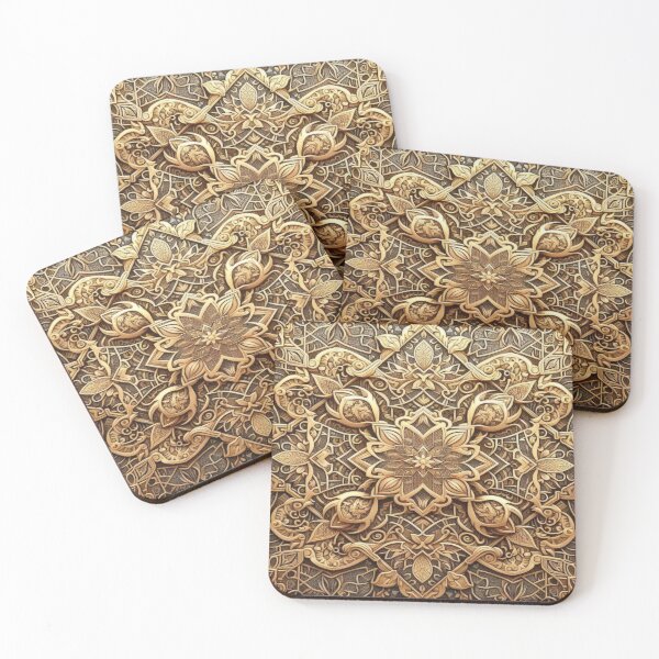 Item preview, geometric pattern in gold designed and sold by bernhagen.