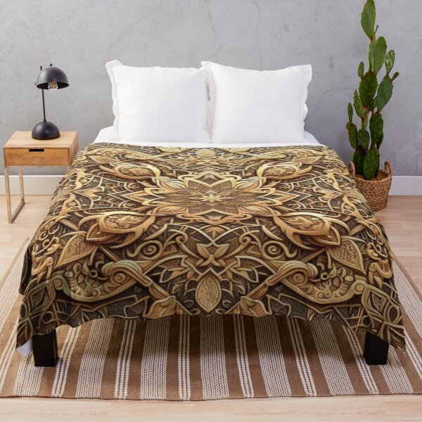 Item preview, geometric pattern in gold designed and sold by bernhagen.