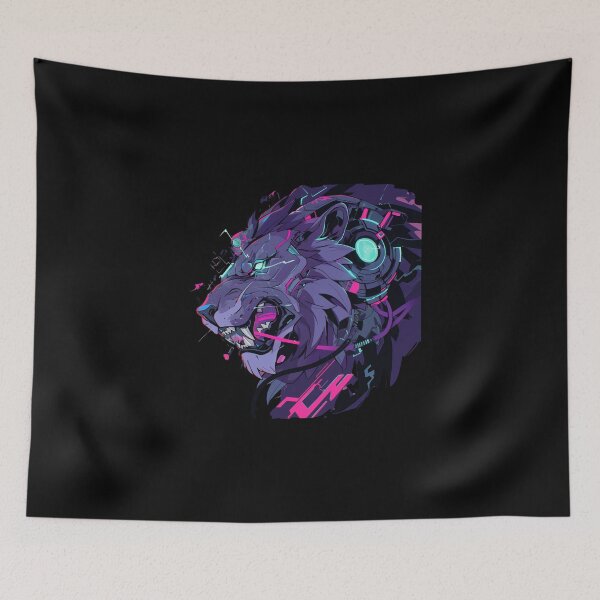 Item preview, Cyber Black Lion // Black lion // Cool Animal // Cyber Animal // Future Animal Art // Animal Warrior // Animal Cute Art // Gaming Aesthetic stickers designed and sold by SMARTKIT  DESIGNAGENCY.