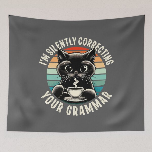 Item preview, Cute but Fierce Black Cat Sipping Coffee designed and sold by nameonshirt.