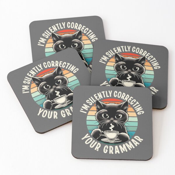 Item preview, Cute but Fierce Black Cat Sipping Coffee designed and sold by nameonshirt.