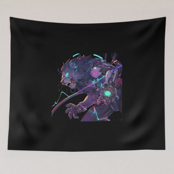 Item preview, Cyber Black Lion // Black lion // Cool Animal // Cyber Animal // Future Animal Art // Animal Warrior // Animal Cute Art // Gaming Aesthetic stickers designed and sold by SMARTKIT  DESIGNAGENCY.