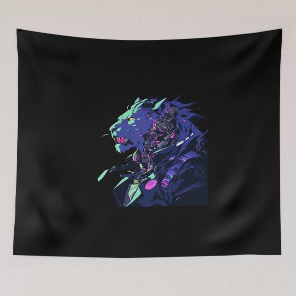 Item preview, Cyber Black Lion // Black lion // Cool Animal // Cyber Animal // Future Animal Art // Animal Warrior // Animal Cute Art // Gaming Aesthetic stickers designed and sold by SMARTKIT  DESIGNAGENCY.