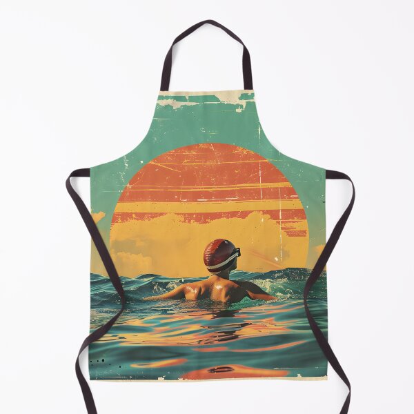 Item preview, Swimmer - open water swimming retro sunset designed and sold by Wildflow Creations.