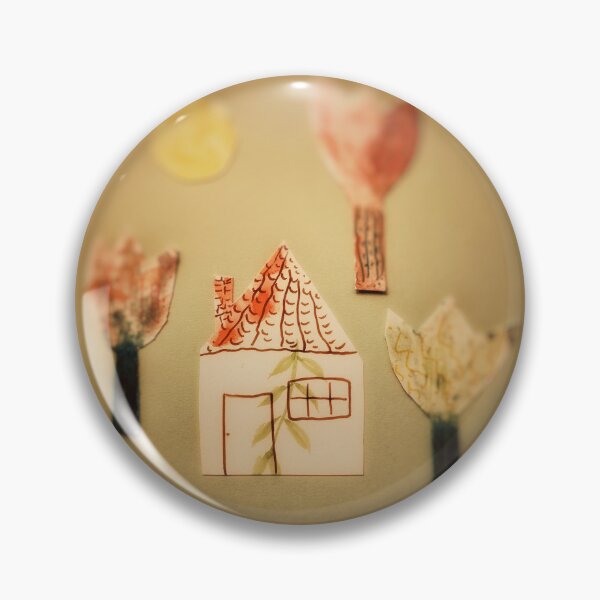 Item preview, Vintage Small House Tree Flowers Sun Scene Cottagecore Collage designed and sold by wenjunior.