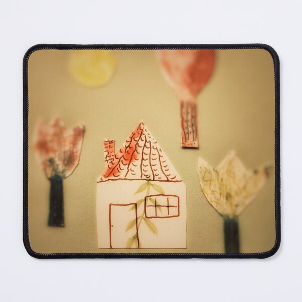 Item preview, Vintage Small House Tree Flowers Sun Scene Cottagecore Collage designed and sold by wenjunior.