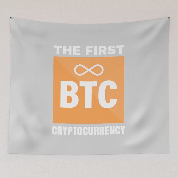 Item preview, BTC the first cryptocurrency designed and sold by CryptoFunMerch.