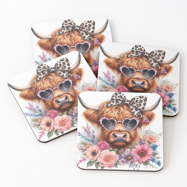 Item preview, Vaca de las tierras altas y flores. designed and sold by deniz kaya.