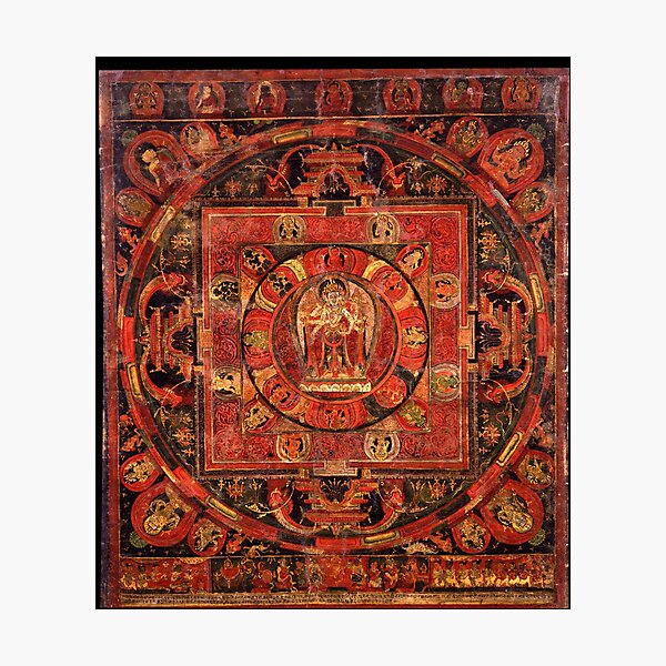 Item preview, Buddhist Kwan Yin Mandala of Compassion Red-Gold designed and sold by Henry Nelson Design.