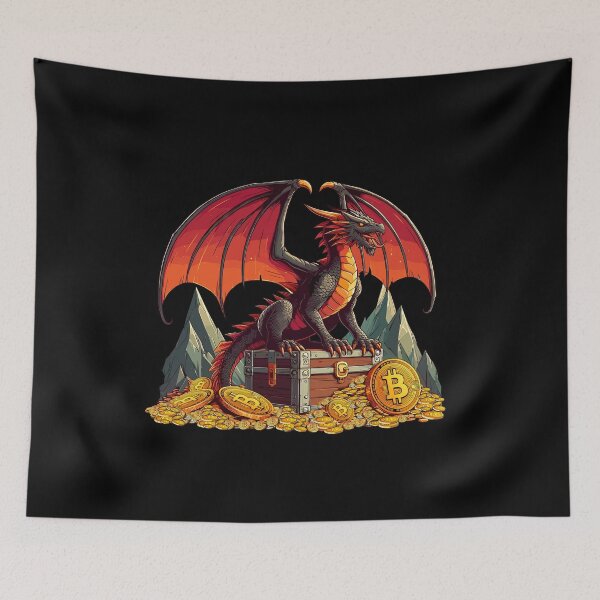 Item preview, a dragon protecting his treasure designed and sold by CryptoFunMerch.