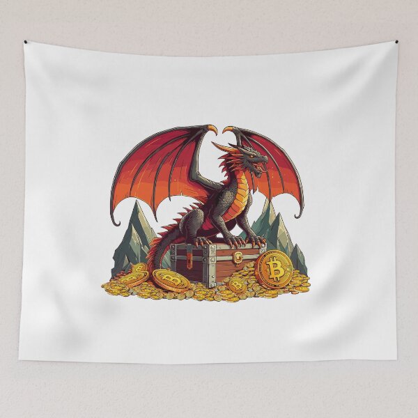 Item preview, a dragon protecting his treasure designed and sold by CryptoFunMerch.