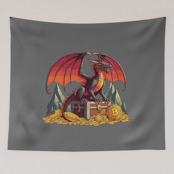 Item preview, a dragon protecting his treasure designed and sold by CryptoFunMerch.