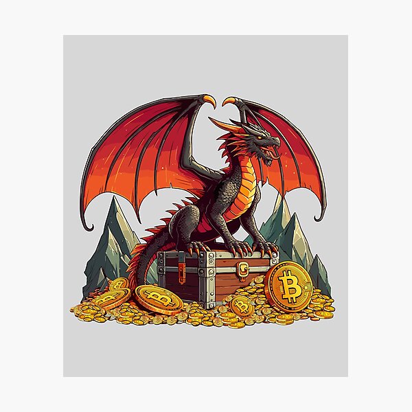 Artikelvorschau, ein Drache der seinen Schatz beschützt  entworfen und verkauft von CryptoFunMerch.