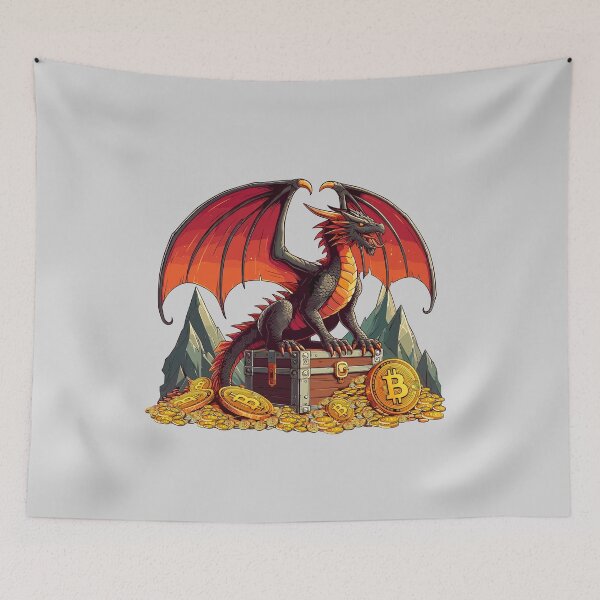 Item preview, a dragon protecting his treasure designed and sold by CryptoFunMerch.