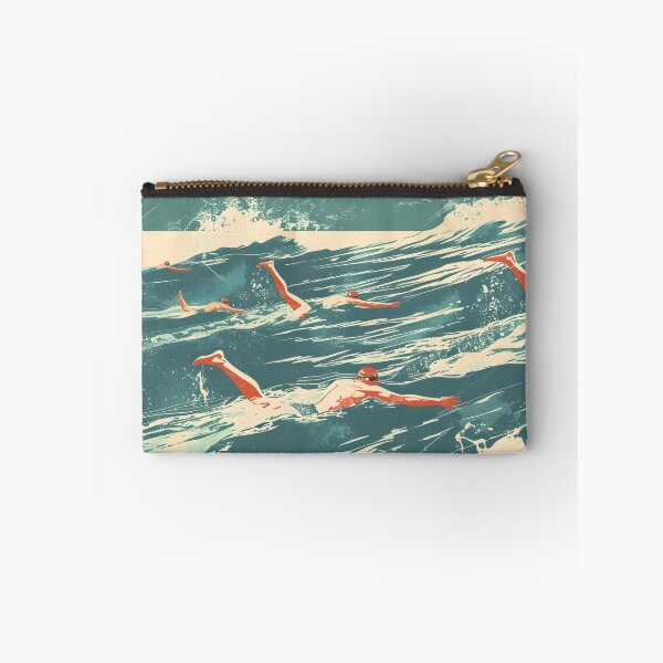 Item preview, Swimmers  waves and seagulls retro sunset   designed and sold by Wildflow Creations.