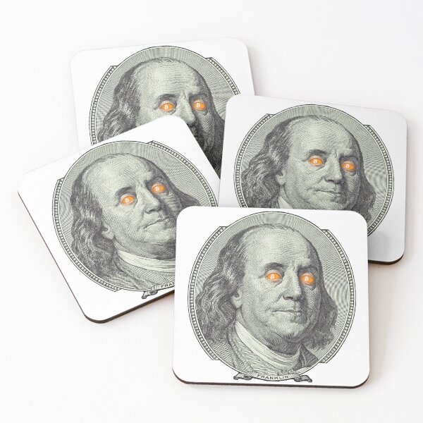Item preview, Bitcoin - Benjamin Franklin toma la pastilla naranja designed and sold by HPSauce66.