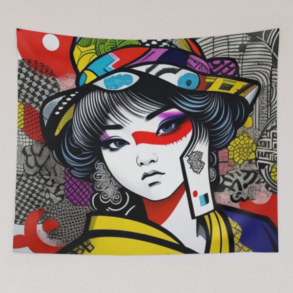 Item preview, Modern Asian inspired graffiti art  designed and sold by Roxburylane.