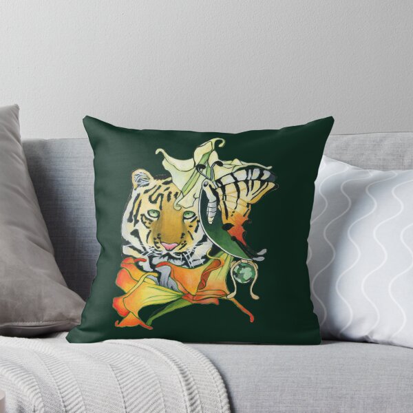 Artikelvorschau, Tiger, Schmetterling und Blumen entworfen und verkauft von KnowingWonder.