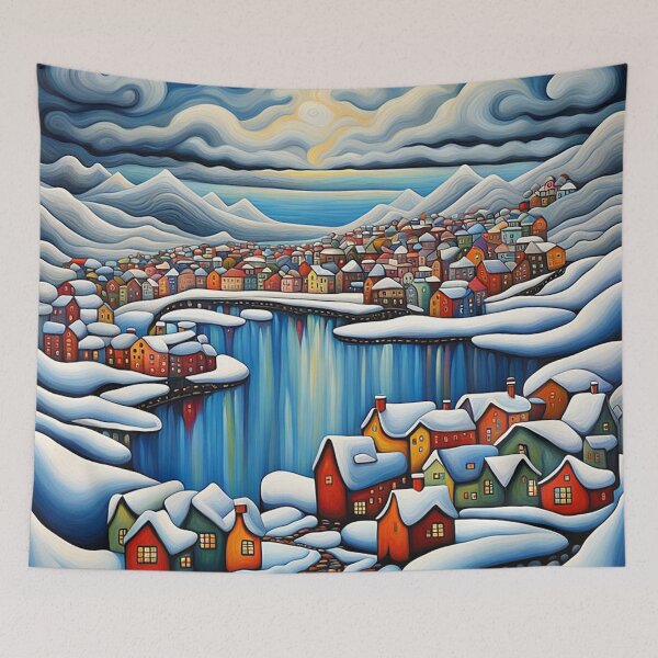 Item preview, Snowy Fjord Town 2 designed and sold by George Hutton Hunter.