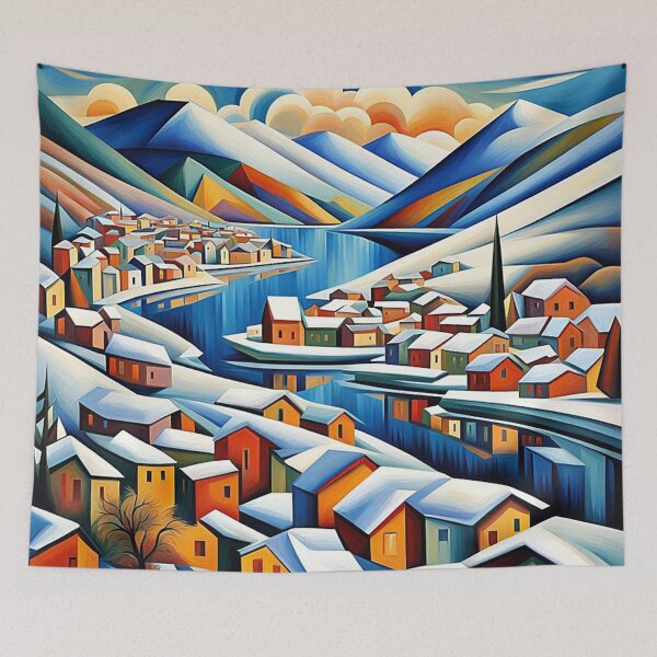 Item preview, Snowy Fjord Town 3 designed and sold by George Hutton Hunter.