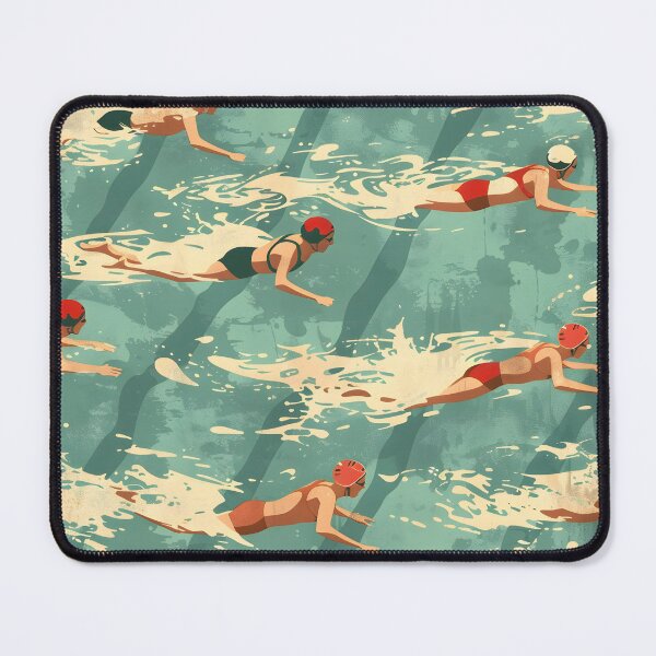 Item preview, Retro swimmers pattern designed and sold by Wildflow Creations.