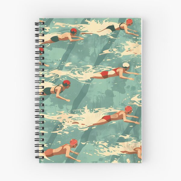 Item preview, Retro swimmers pattern designed and sold by Wildflow Creations.