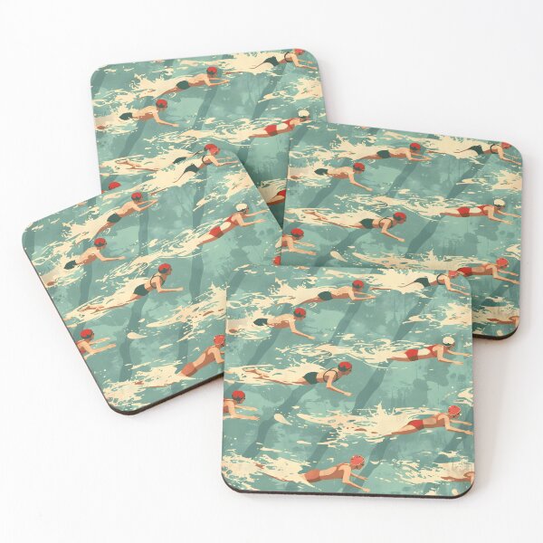 Item preview, Retro swimmers pattern designed and sold by Wildflow Creations.