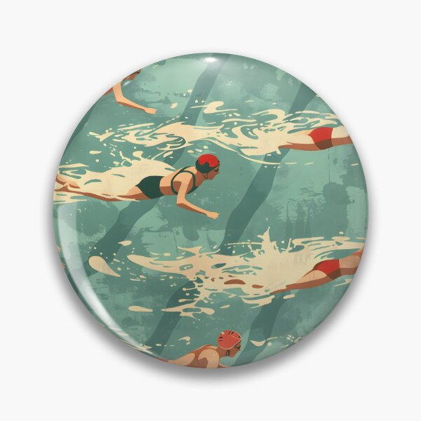 Item preview, Retro swimmers pattern designed and sold by Wildflow Creations.