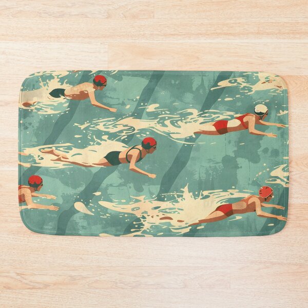 Item preview, Retro swimmers pattern designed and sold by Wildflow Creations.