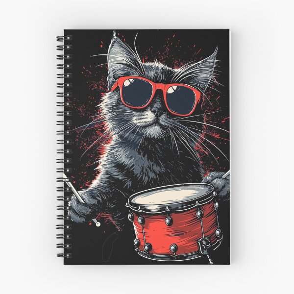 Item preview, Cat Playing Drums, Cat Grooves designed and sold by KapuczeShop.