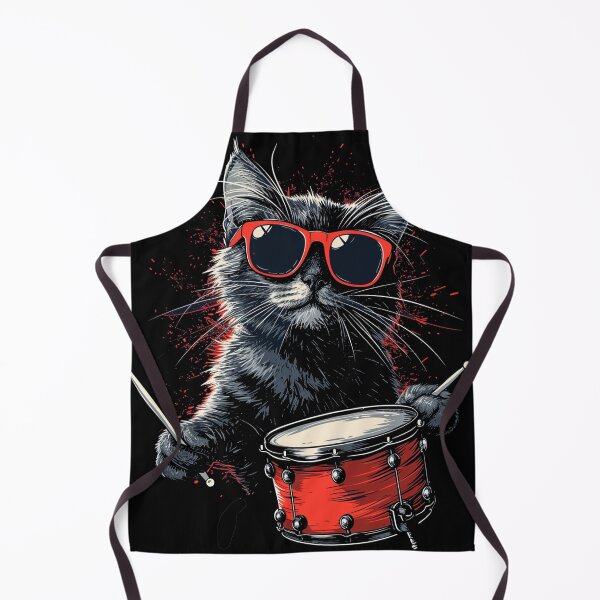 Item preview, Cat Playing Drums, Cat Grooves designed and sold by KapuczeShop.