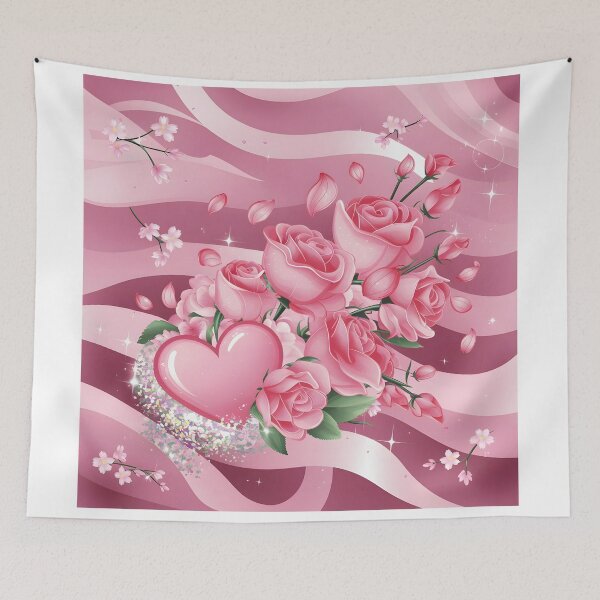 Aperçu de l'œuvre Mignon Girly Rose Floral Fleurs Roses Coeur Rose Rose Rose créée et vendue par clothesy7.