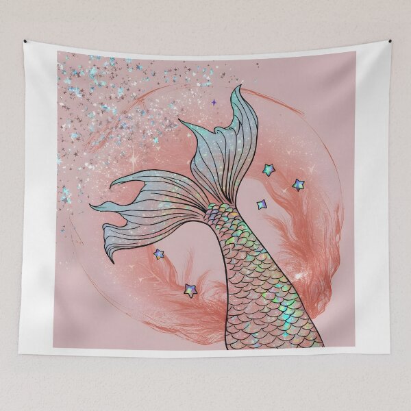 Aperçu de l'œuvre Petite sirène rose colorée girly mignonne pour les filles créée et vendue par clothesy7.