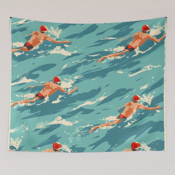 Item preview, Retro swimmers pattern 2 designed and sold by Wildflow Creations.